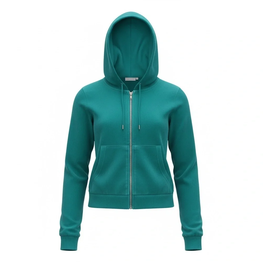 Art Class Teal Velour Zip-Up Hoodie – Girls XL (14)